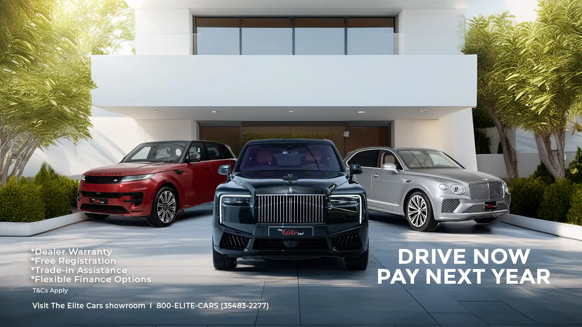 EQC, EQS and GLE Coupé - EMI from AED 4,000; Drive now, pay next year; dealer warranty, trade-in, flexible finance - The Elite Cars.